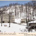 Logan General Hospital and nurses quarters winter of 1927. Clipping courtesy of Herb Harvey. (Digitally restored and colorized.) Logan General Hospital and nurses quarters winter of 1927, Logan, WV